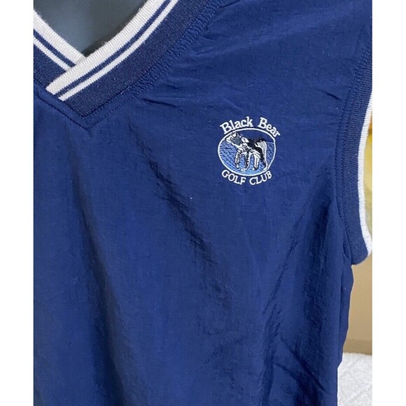 Vintage AM A Player Black Bear Golf Club Embroidered Blue Vest Men’s Size L - Picture 5 of 15